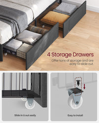 LED Bed Frame Queen Size With Headboard And 4 Drawers - product photo 19