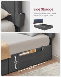 LED Bed Frame Queen Size With Headboard And 4 Drawers - product photo 21