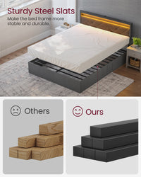 LED Bed Frame Queen Size With Headboard And 4 Drawers - product photo 22