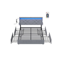 LED Bed Frame Queen Size With Headboard And 4 Drawers - product photo 23