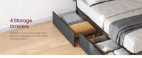 LED Bed Frame Queen Size With Headboard And 4 Drawers - product photo 35