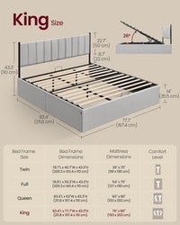 Lift Up Storage Bed Frame King Size - product photo 14