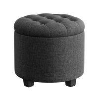 Linen Fabric Storage Ottoman - product photo 08