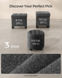 Linen Fabric Storage Ottoman - product photo 13