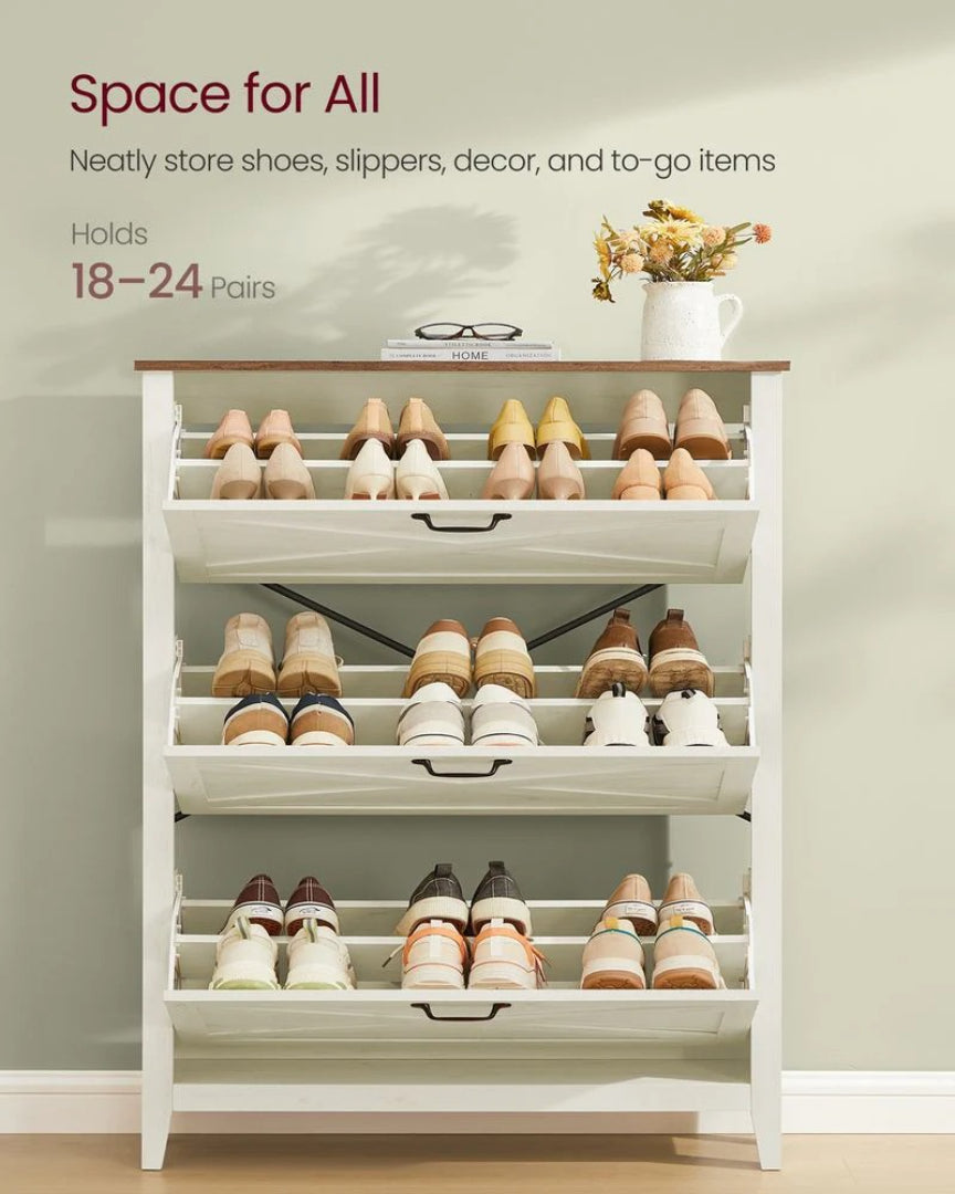 Shoe Storage Cabinet With 3 Flip Drawers – product view 4 | Amaraloft