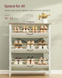 Shoe Storage Cabinet With 3 Flip Drawers – product view 4 | Amaraloft
