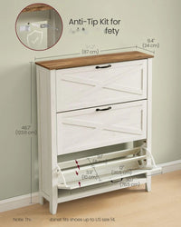 Shoe Storage Cabinet With 3 Flip Drawers – product view 7 | Amaraloft