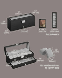 Lockable Watch Box With Glass Lid 6 8 Or 12 Slot – product view 13 | Amaraloft
