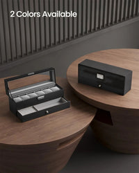 Lockable Watch Box With Glass Lid 6 8 Or 12 Slot – product view 14 | Amaraloft