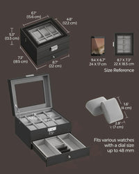 Lockable Watch Box With Glass Lid 6 8 Or 12 Slot – product view 19 | Amaraloft