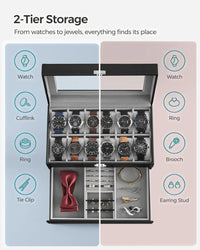 Lockable Watch Box With Glass Lid 6 8 Or 12 Slot – product view 21 | Amaraloft