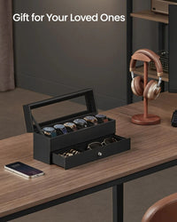 Lockable Watch Box With Glass Lid 6 8 Or 12 Slot – product view 26 | Amaraloft