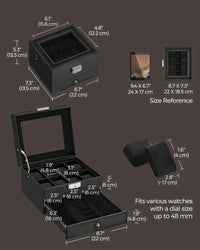 Lockable Watch Box With Glass Lid 6 8 Or 12 Slot – product view 33 | Amaraloft