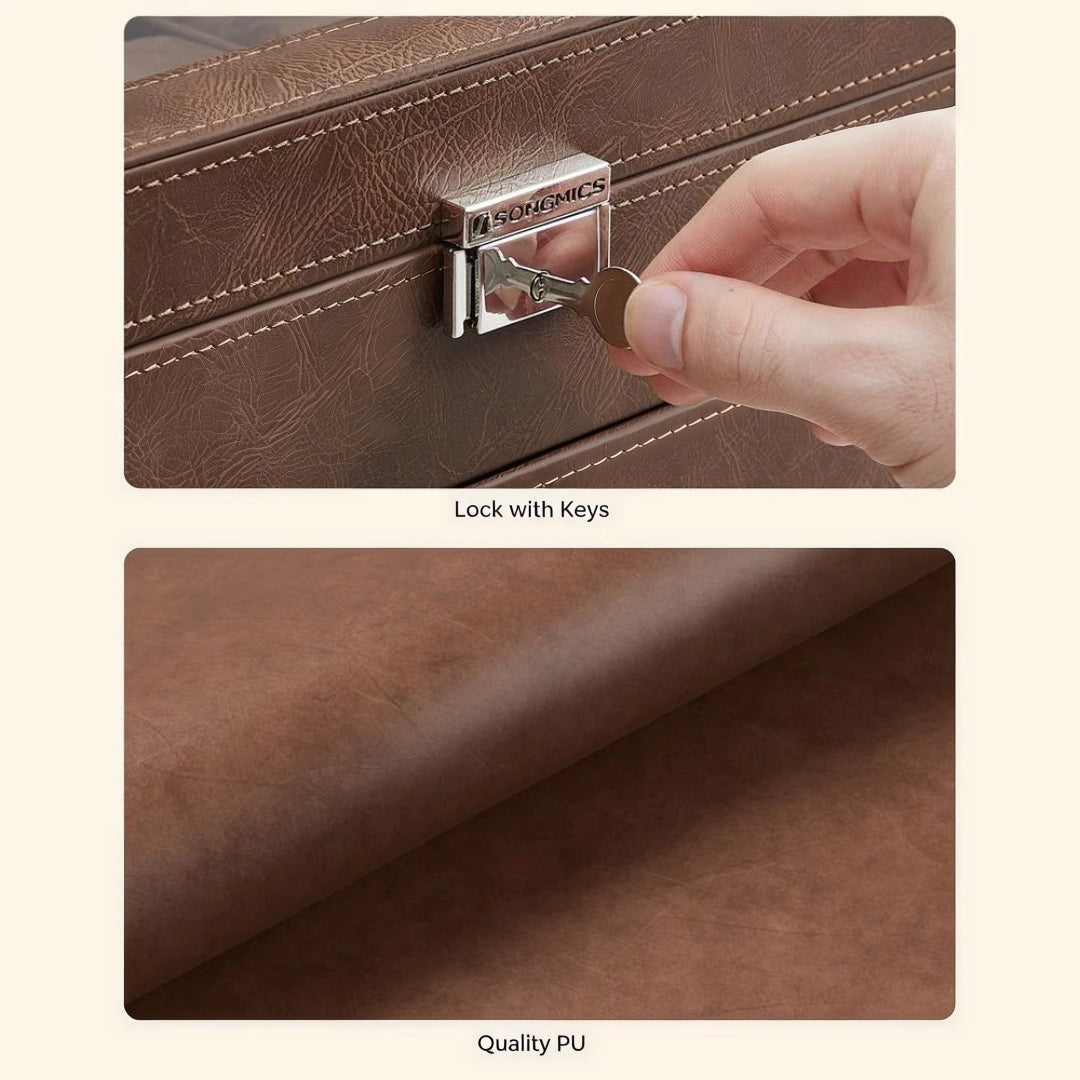 Lockable Watch Box With Glass Lid 6 8 Or 12 Slot – product view 43 | Amaraloft