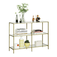 Modern Design Golden Glass Console Sofa Table - product photo 01