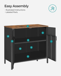 Modern Storage Chest With Pegboard Door, Multifunctional Storage Cabinet - product photo 33