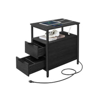 Narrow End Table With Charging Station And 2 Drawers – product view 2 | Amaraloft