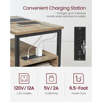 Narrow End Table With Charging Station And 2 Drawers – product view 13 | Amaraloft
