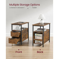 Narrow End Table With Charging Station And 2 Drawers – product view 18 | Amaraloft