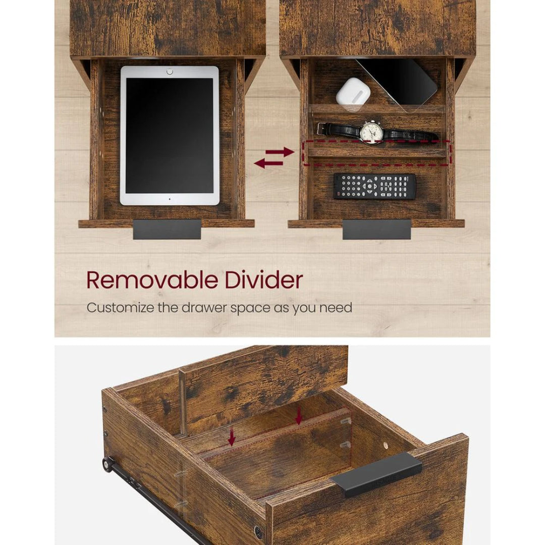 Narrow End Table With Charging Station And 2 Drawers – product view 21 | Amaraloft
