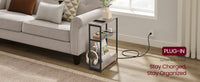 Narrow Side Table With Charging Station And Storage Shelf - product photo 49
