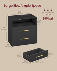 Nightstand With Charging Station, LED Lights - product photo 05