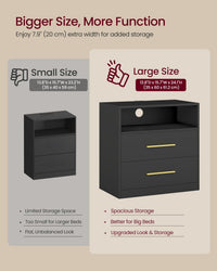 Nightstand With Charging Station, LED Lights - product photo 15