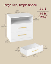 Nightstand With Charging Station, LED Lights - product photo 21