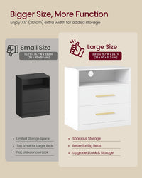 Nightstand With Charging Station, LED Lights - product photo 23