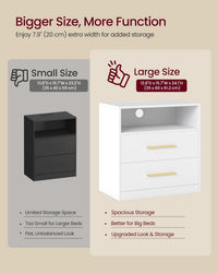 Nightstand With Charging Station, LED Lights - product photo 31