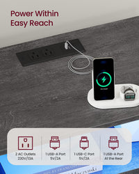 Nightstand With Charging Station, LED Lights - product photo 35