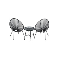 Outdoor Seating Set 3 Piece Acapulco Chairs With Table – product view 1 | Amaraloft