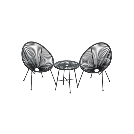 Outdoor Seating Set 3 Piece Acapulco Chairs With Table – product view 1 | Amaraloft
