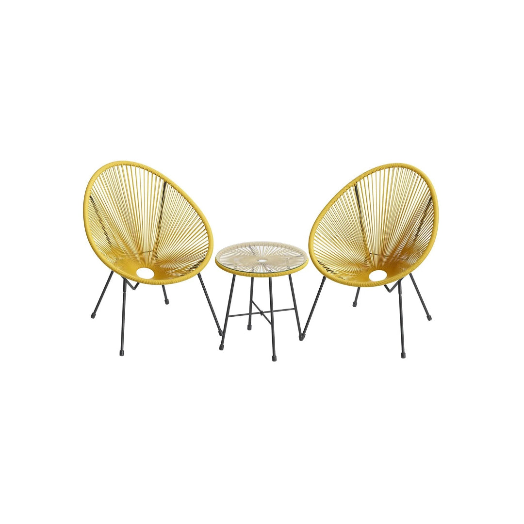 Outdoor Seating Set 3 Piece Acapulco Chairs With Table – product view 3 | Amaraloft