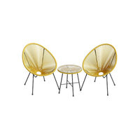 Outdoor Seating Set 3 Piece Acapulco Chairs With Table – product view 3 | Amaraloft