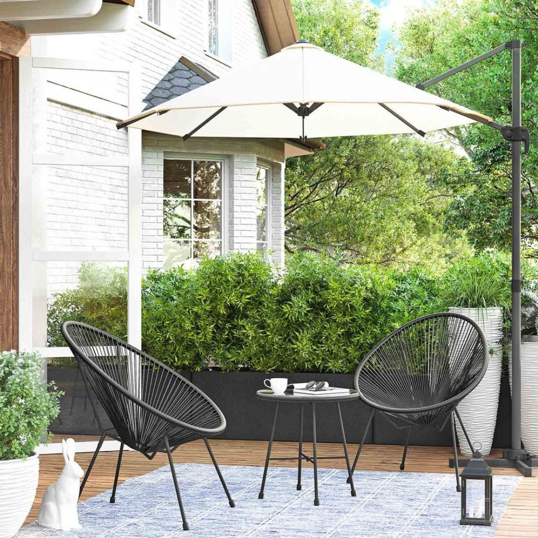 Outdoor Seating Set 3 Piece Acapulco Chairs With Table – product view 5 | Amaraloft