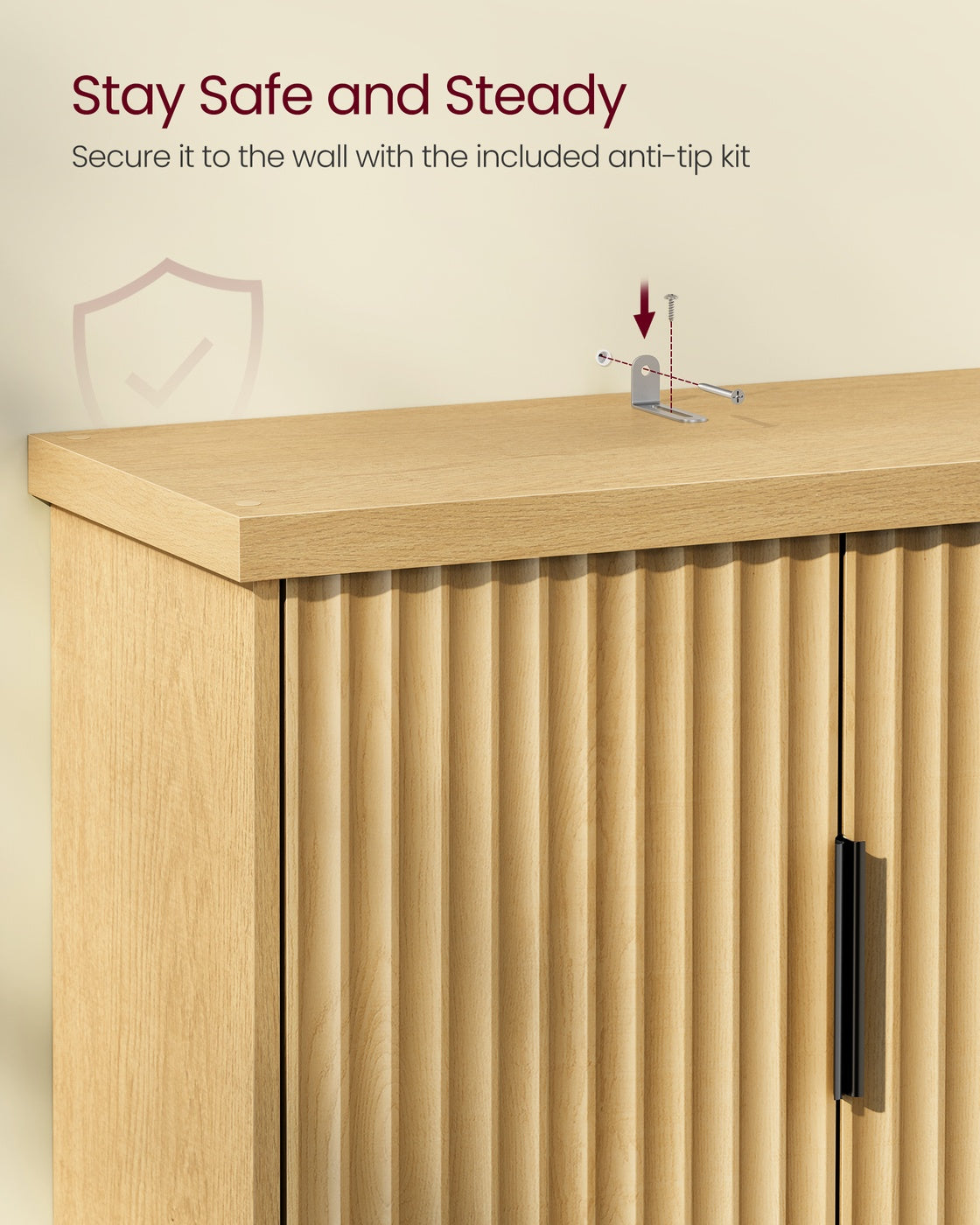 Over The Toilet Storage Cabinet, 23.6-Inch Wide Mid Century Modern - product photo 05