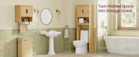 Over The Toilet Storage Cabinet, 23.6-Inch Wide Mid Century Modern - product photo 13