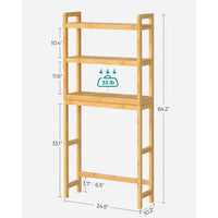 Over Toilet Bathroom Organizer 3-Tier Bamboo Shelf 66.9in High – product view 12 | Amaraloft