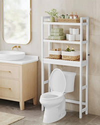 Over Toilet Bathroom Organizer 3-Tier Bamboo Shelf 66.9in High – product view 16 | Amaraloft