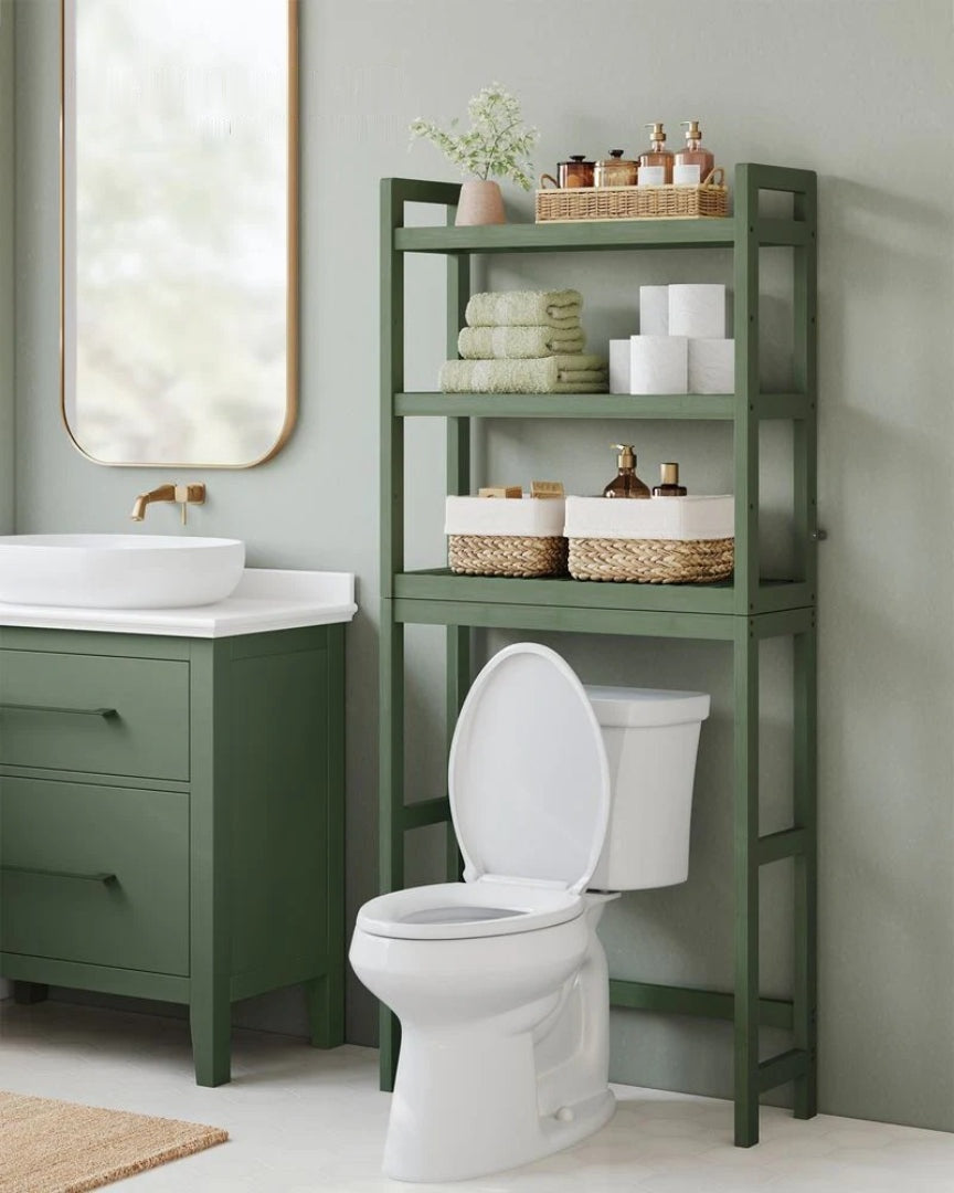 Over Toilet Bathroom Organizer 3-Tier Bamboo Shelf 66.9in High – product view 18 | Amaraloft