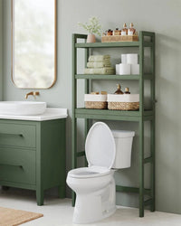 Over Toilet Bathroom Organizer 3-Tier Bamboo Shelf 66.9in High – product view 18 | Amaraloft