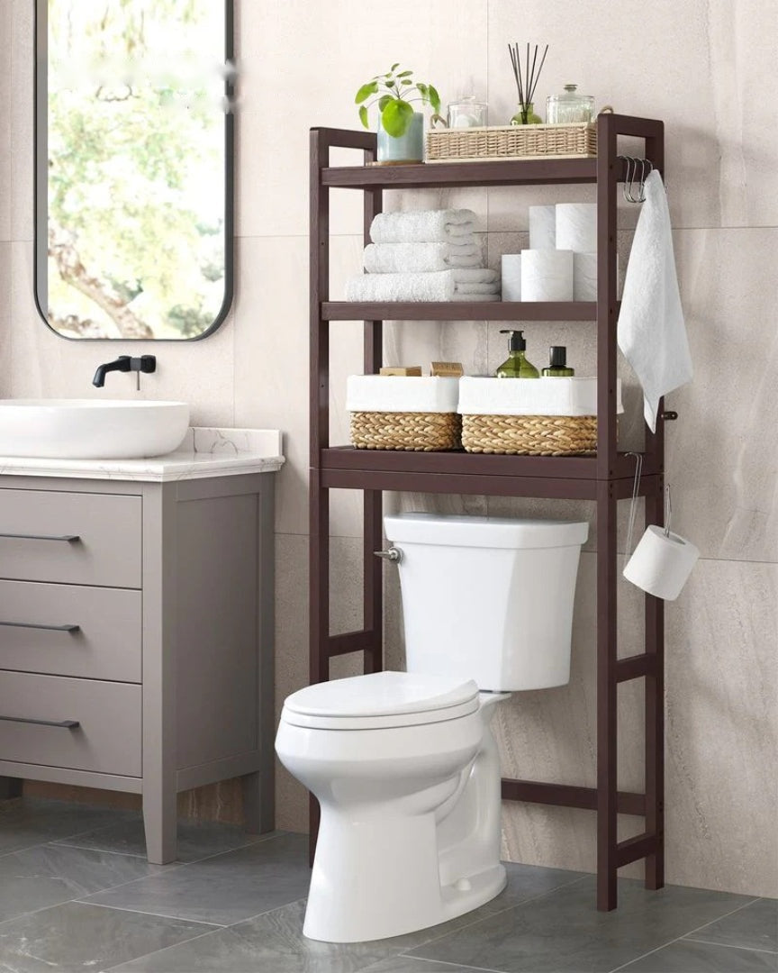 Over Toilet Bathroom Organizer 3-Tier Bamboo Shelf 66.9in High – product view 19 | Amaraloft