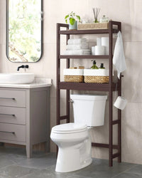 Over Toilet Bathroom Organizer 3-Tier Bamboo Shelf 66.9in High – product view 19 | Amaraloft
