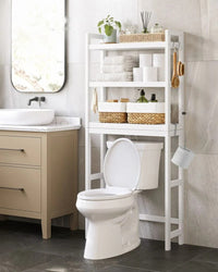 Over Toilet Bathroom Organizer 3-Tier Bamboo Shelf 66.9in High – product view 20 | Amaraloft