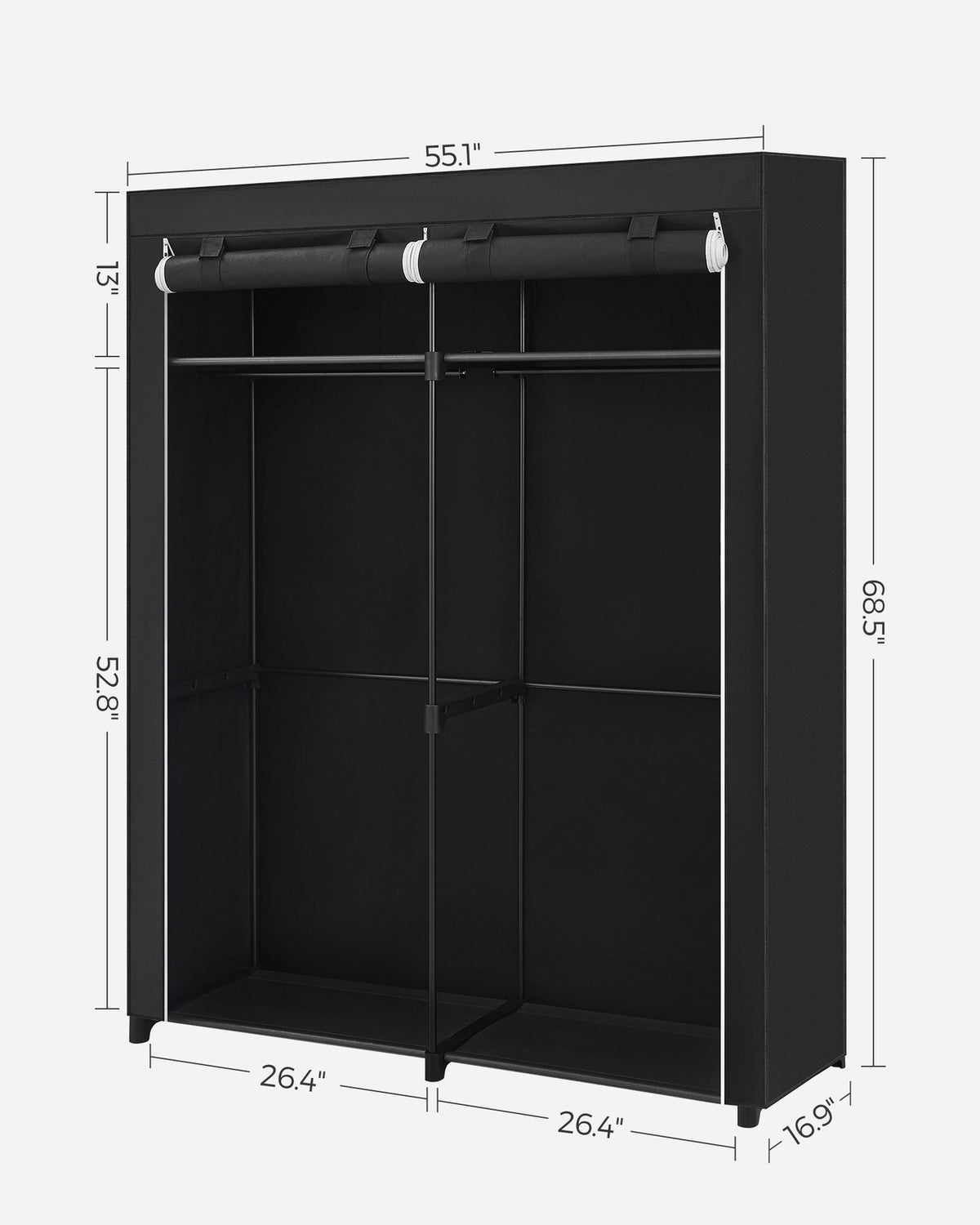 Portable Closet Wardrobe 55.1 X 16.9 X 68.5 Inches - product photo 49