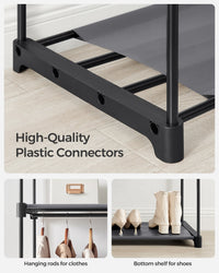 Portable Closet Wardrobe With Hanging Rails, 55.1 x 16.9 x 68.5 Inch - product photo 58