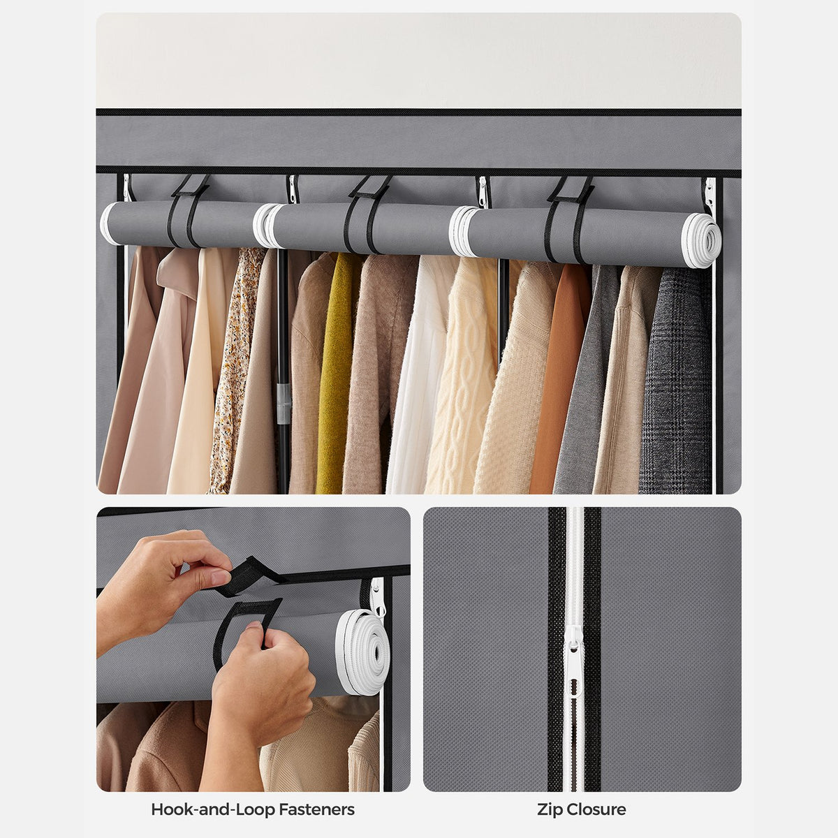 Portable Closet With 3 Shelves - product photo 09