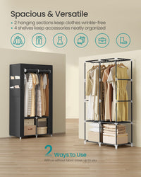 Portable Closet With Shelves And Side Pockets, 33.9 To 66.9 Inch Wide - product photo 71