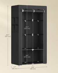 Portable Closet With Shelves And Side Pockets, 33.9 To 66.9 Inch Wide - product photo 73